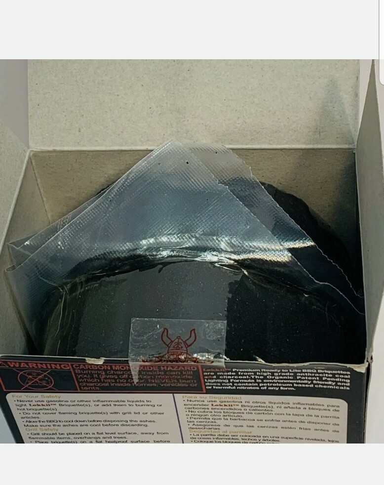 LOKKII BBQ BRIQUETTES READY TO LITE CAMPFIRES OR GRILLS Box Contains 2 Briquett