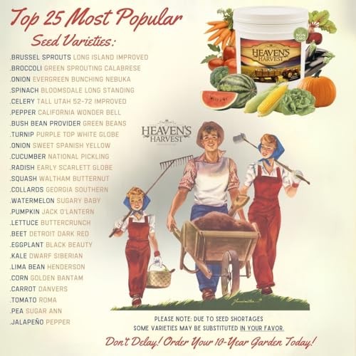 Heaven’s Harvest – 10 Year Survival Or Homestead Garden | 25k+ Heirloom 1-Pack