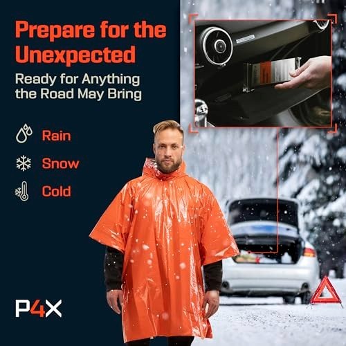 Lightweight Emergency Mylar Poncho with Hood – Compact Survival Rain Gear for Hi