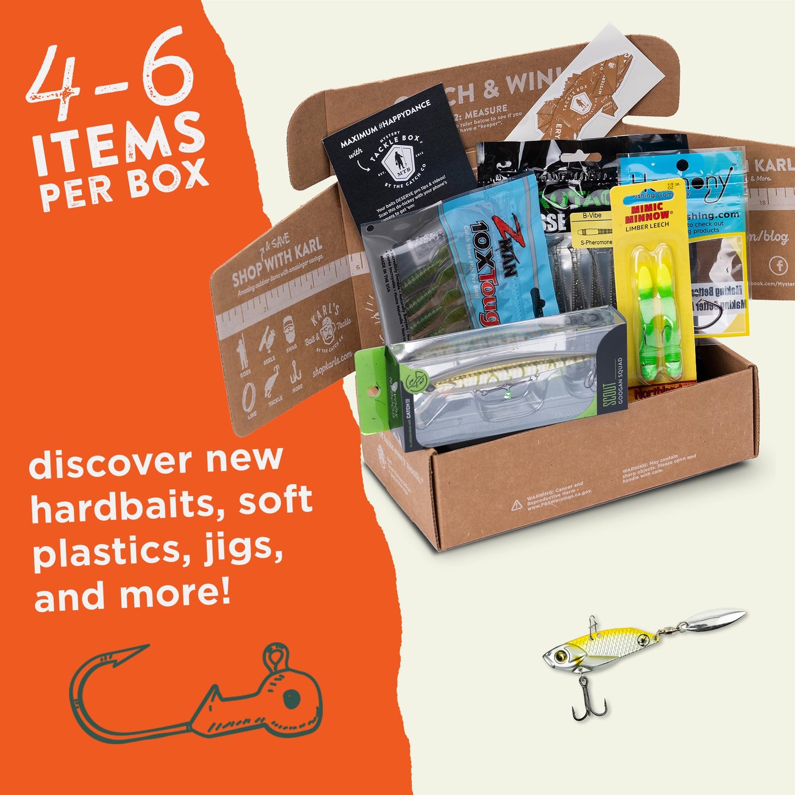 Catch Co Mystery Tackle Box Freshwater All Fishing Kit Assorted Colors
