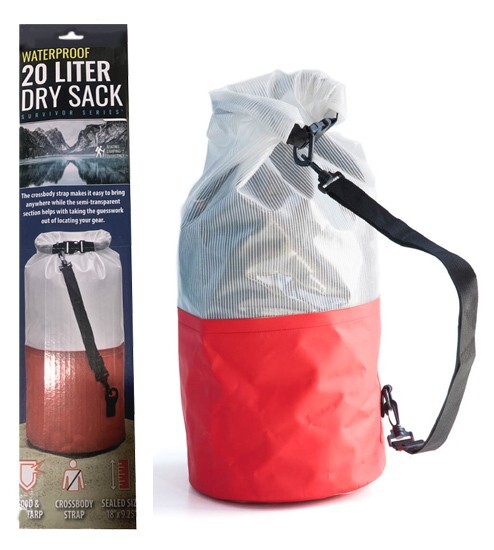 Emergency/Survival – 20L Dry Sack w/buckles, Orange – SE Brand OD-DS2320L