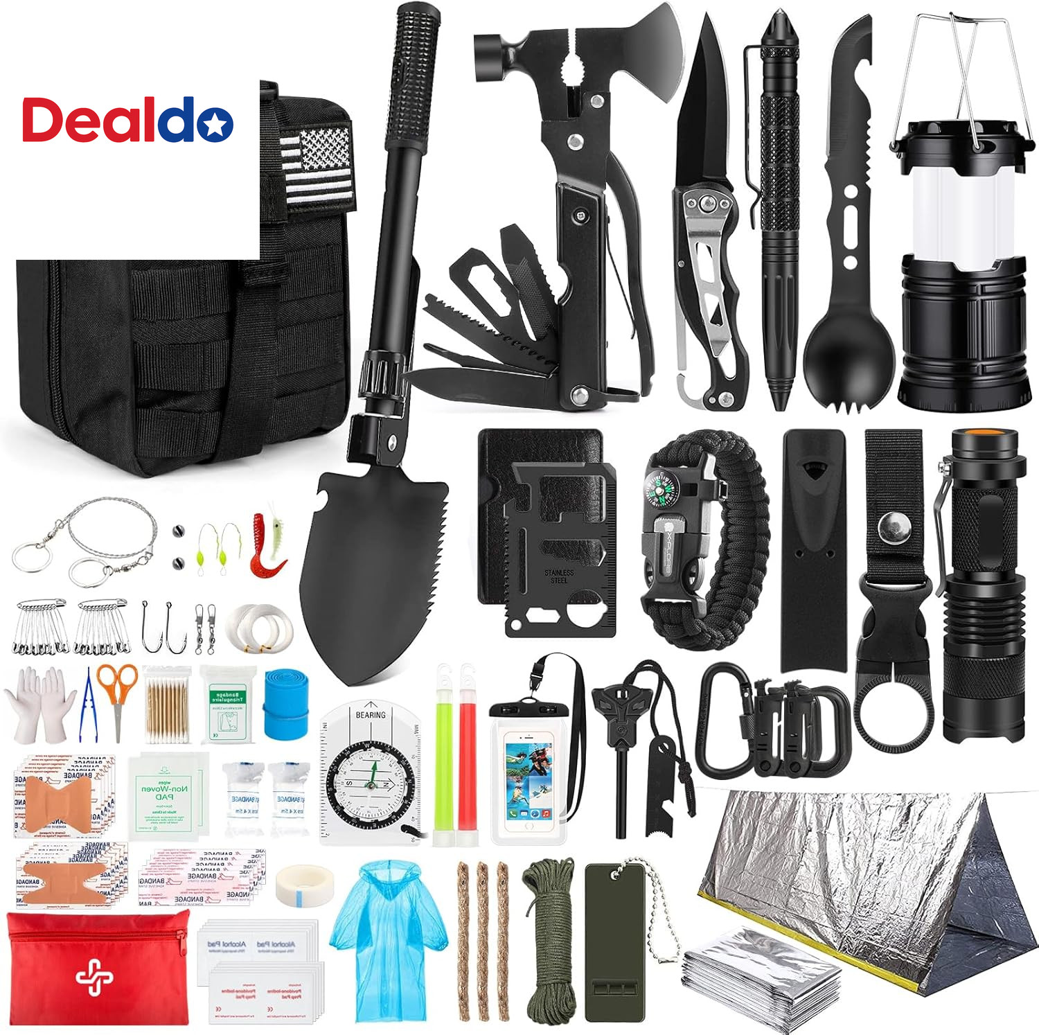 Survival Kit, 250Pcs Survival Gear First Aid Kit with Molle System Compatible Ba