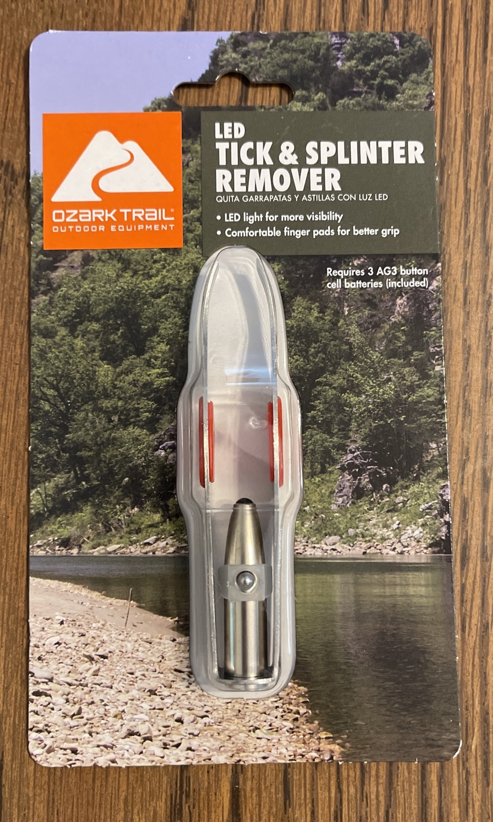 Ozark Trail Tick & Splinter Remover with LED Light (Batteries Included) NIP