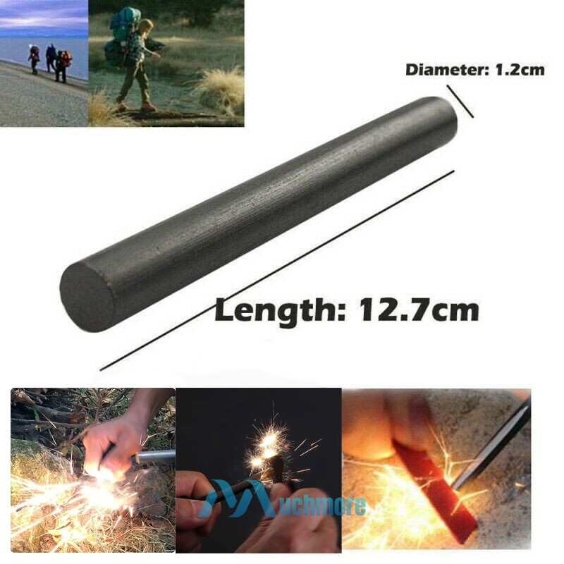 10pc Huge Magnesium Ferro Rod Flint Fire Starters 1/2 x 5″ Camping Survival Gear