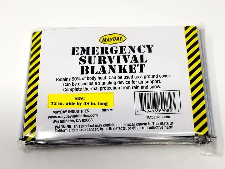 2 Pack Mayday Emergency Survival Blanket,Disaster, Bug-Out-Bag,First Aid,Camping