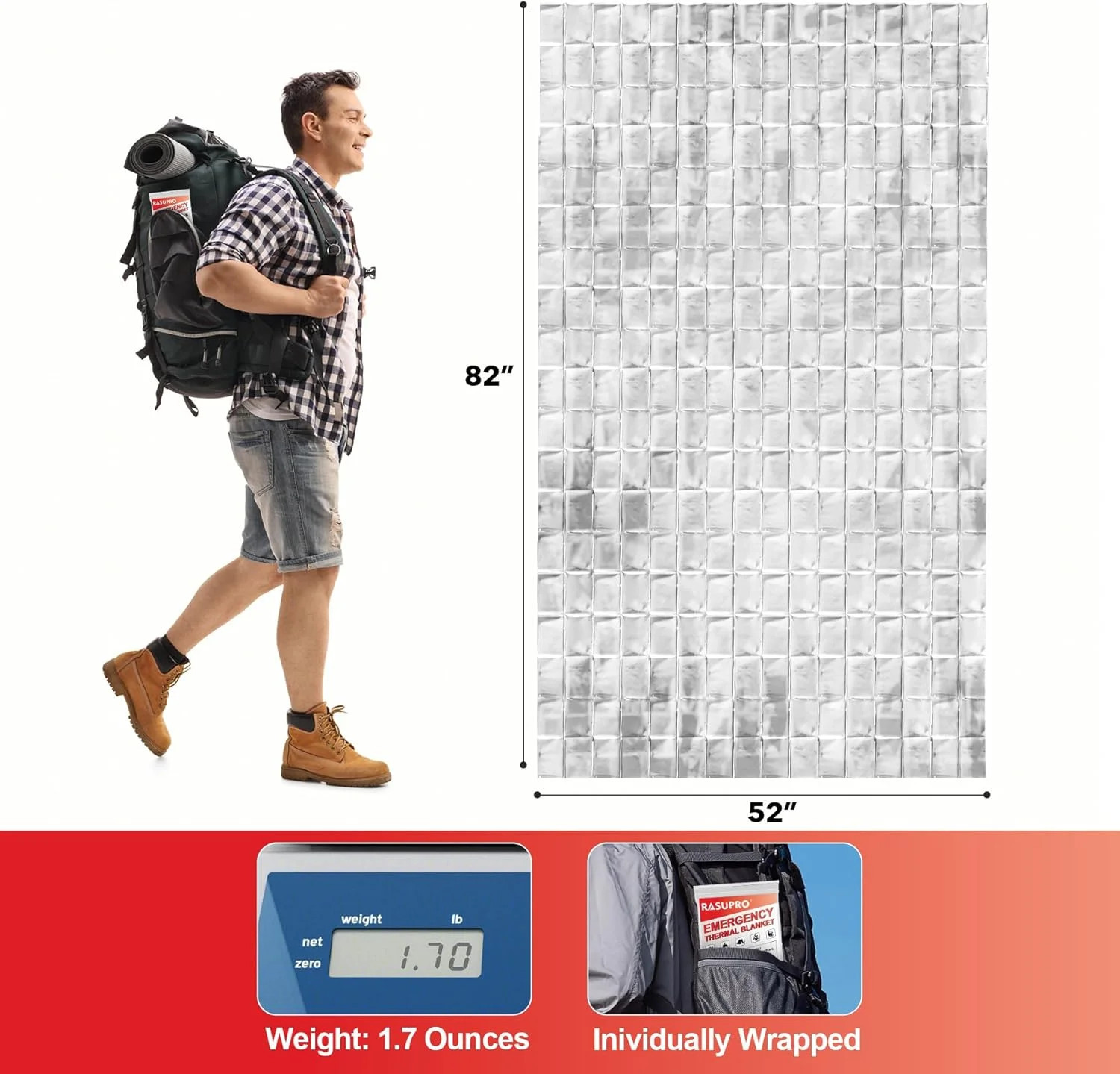 9 Pack Emergency Blankets, Outdoor Survival Emergency Insulated Gear, Mylar Ther