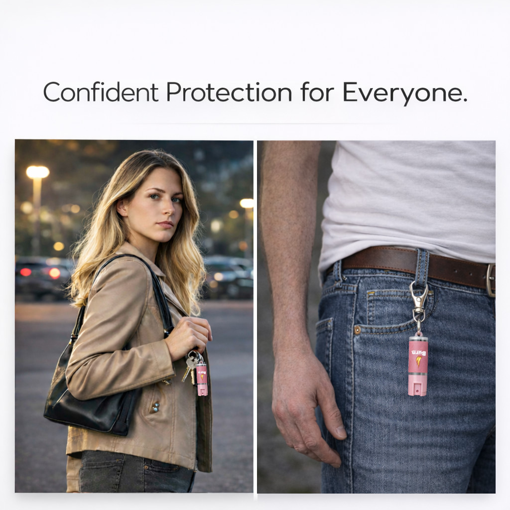 BURN Pepper Spray Keychain 0.5oz Police Strength Self Defense OC for Women Pink