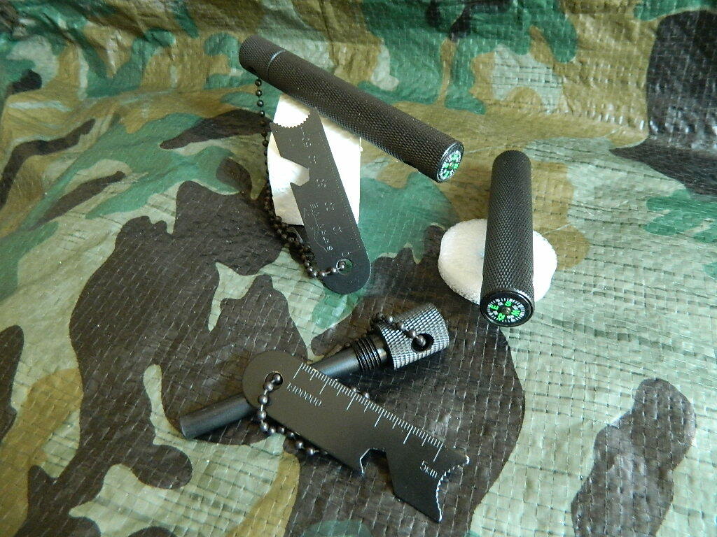 TWO 2.5 EIGHT IN ONE MAGNESIUM FERRO PREMIUM FLINTS W/COMPASS-MORE-NEW-US DEALER