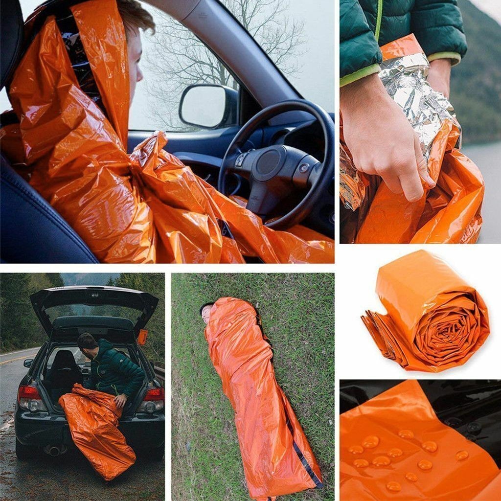 5 Pack Emergency Sleeping Bag Thermal Blanket Waterproof Outdoor Survival Tent