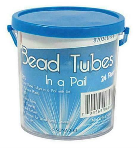 24 Pc Plastic Gold Vials In A Pail – Gems-Beads-Nuggets,Pills,Survival,Bead Tub