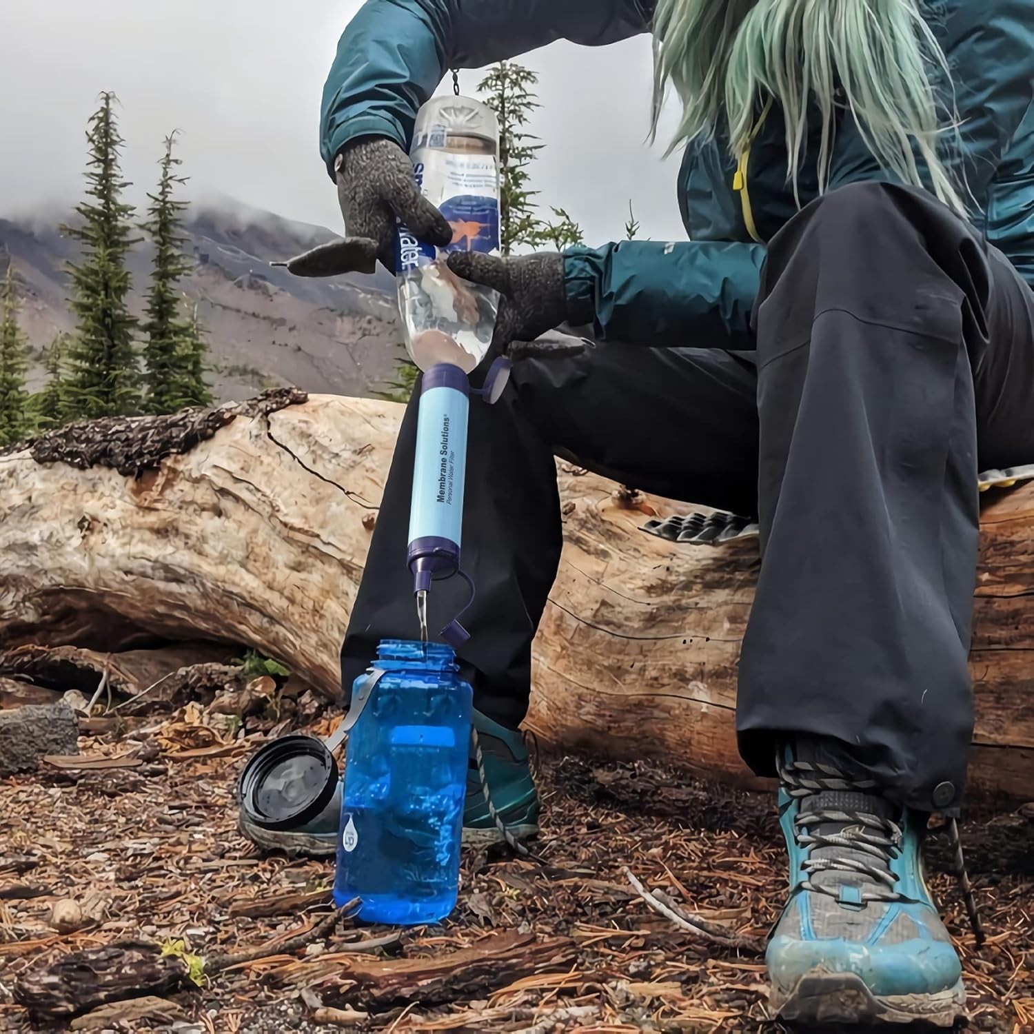 Filtro de agua tipo pajilla S1 portátil, certificado para camping y emergencia