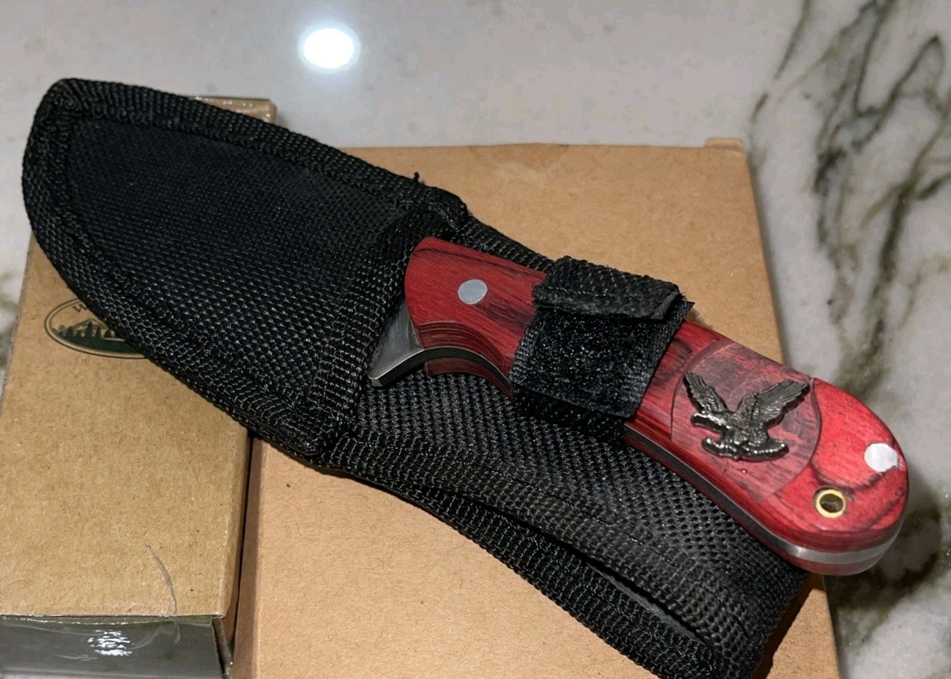 2 knives, one sleeve, one flask, Woodland Creek Be Outdoor Ready Survival Knife