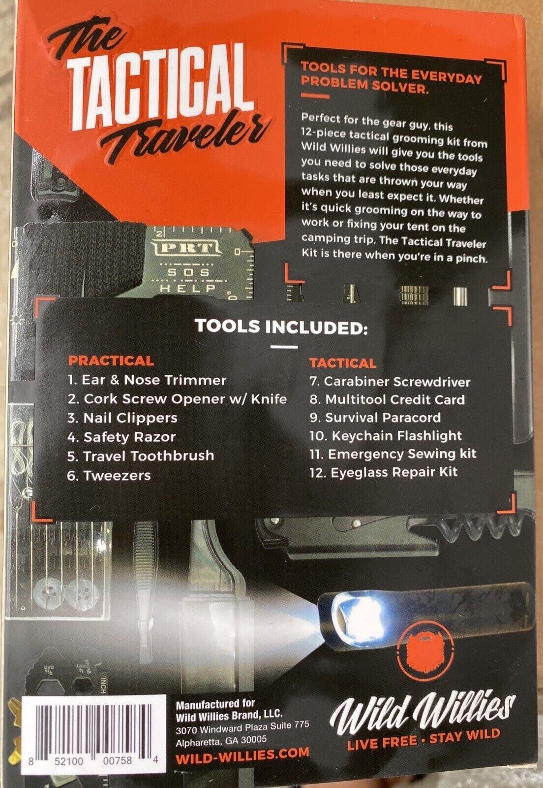 Wild Willies-The Tactical Traveler Kit – Black/OrangeModel:TACTRV Gift Set