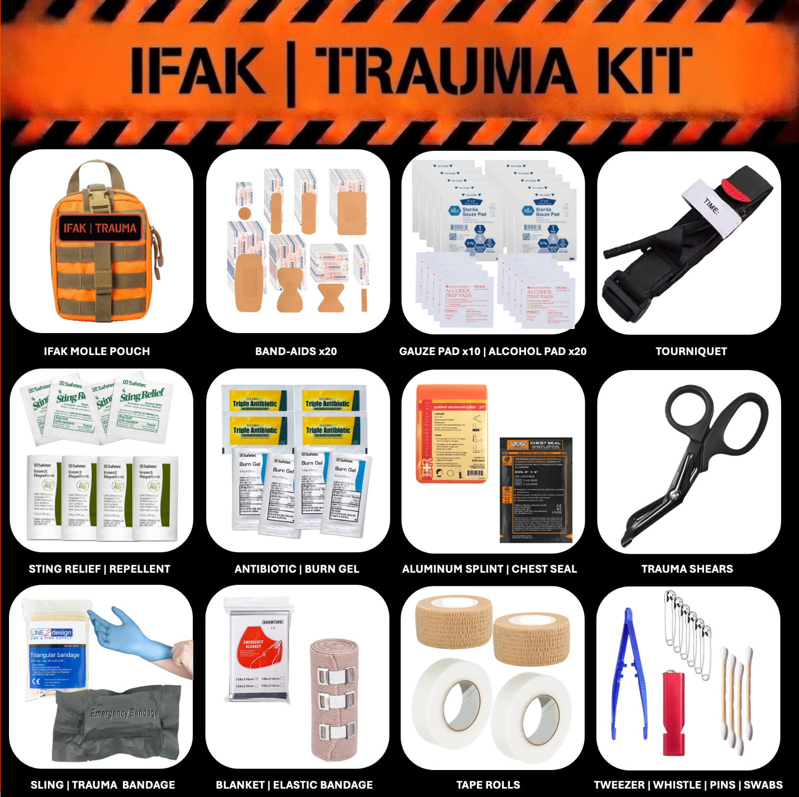 72+ Hour 4-Man Emergency / Survival Kit / Bug Out Bag / Tactical Backpack