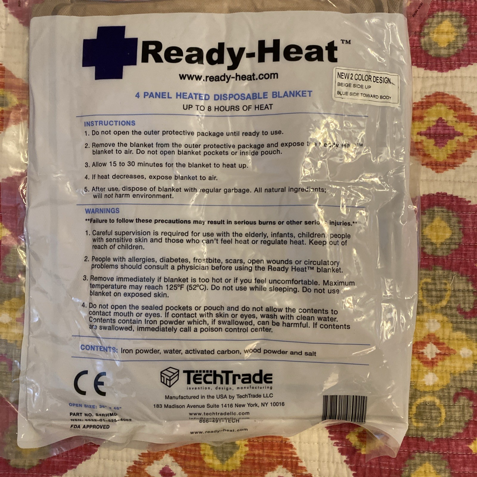 Ready-Heat 4 Panel Heated Disposable Emergency Blanket