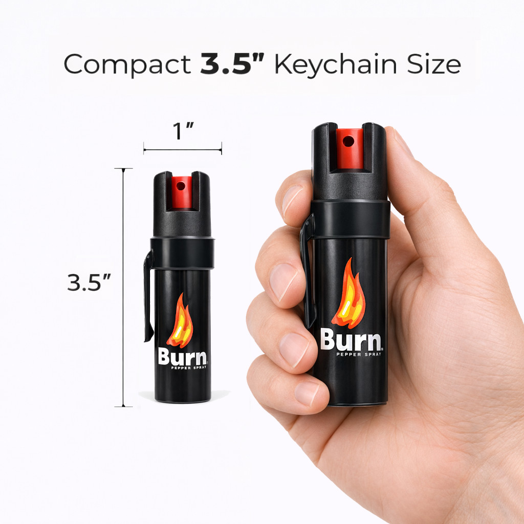 2 Pack Burn Pepper Spray 0.84 fl oz Self Defense Security Belt Clip & Twist Top