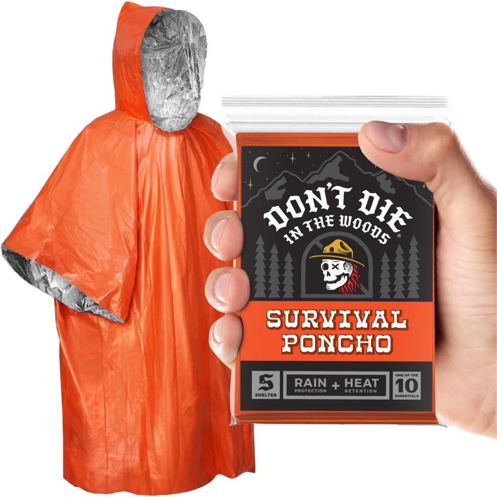 – Rain + Heat Emergency Poncho – Wearable Mylar Space Blanket For Hiking