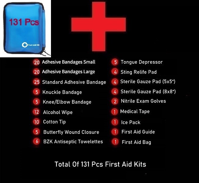 131 Pcs First Aid Kit Medical Emergency Trauma Military Survival Travel Car Home