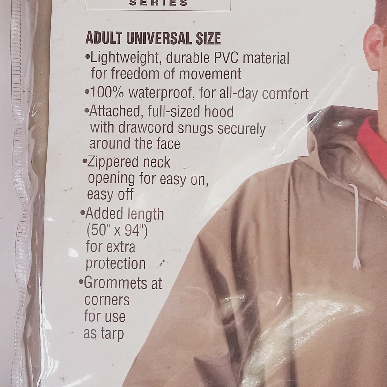 New Stearns 100% Waterproof Rainmaster Series Universal Adult Tan Poncho Sealed