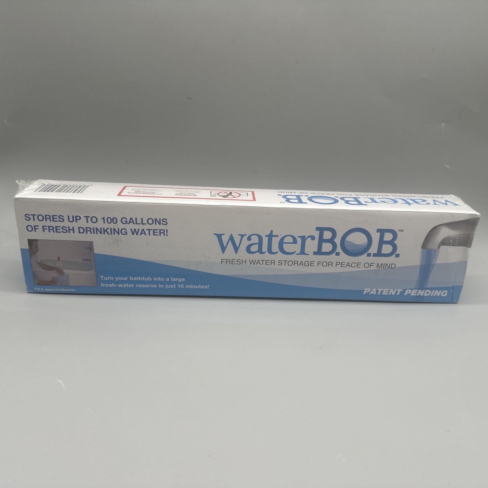 WaterBOB Bathtub Emergency Drinking Water Storage Container 100 gallons Sealed