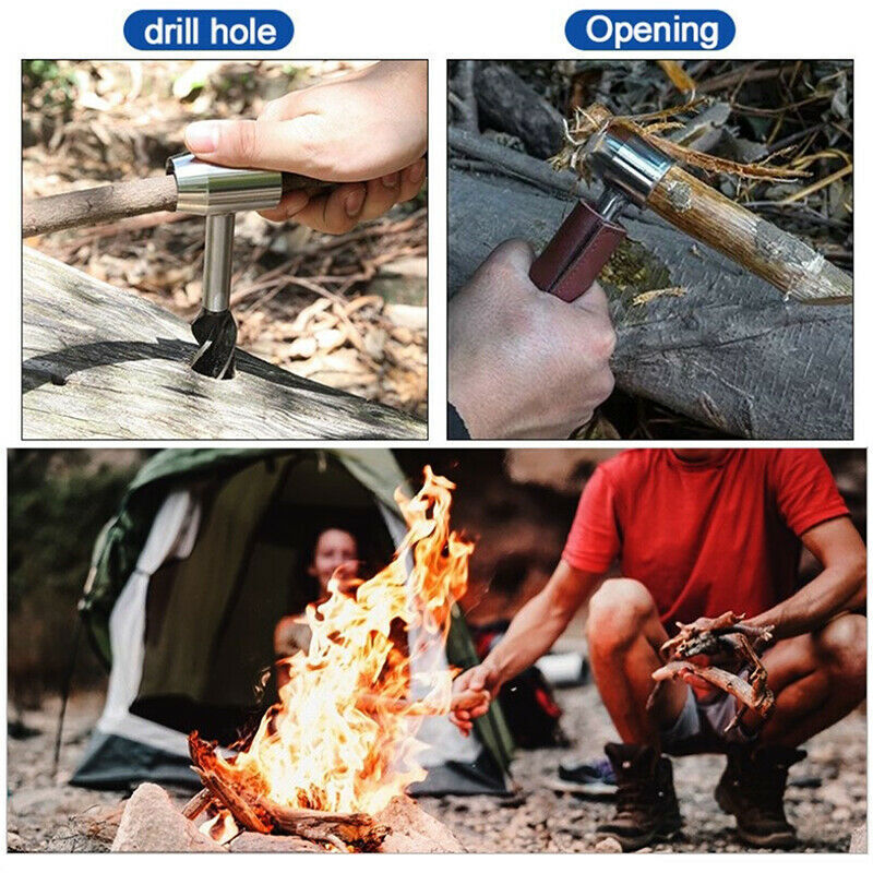 2*Survival Settlers Tool Bushcraft Hand Auger Wrench Scotch Eye Auger Hole Maker