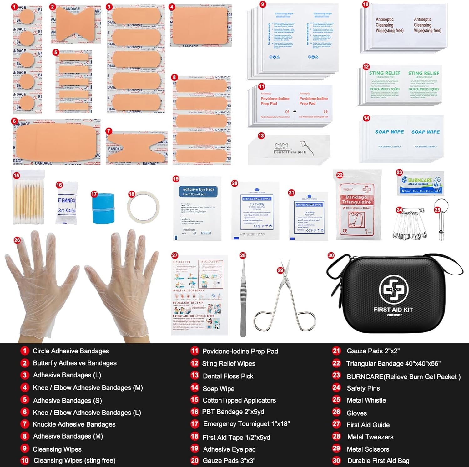 Mini First Aid Kit – 150 Piece Small Waterproof Hard Shell Medical Kit for Home,