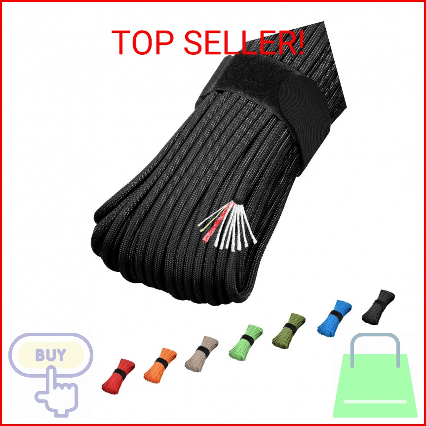 Survival Paracord 550 Fire Paracord Survivor Cord Nlyon Rope 10 Strands US Milit