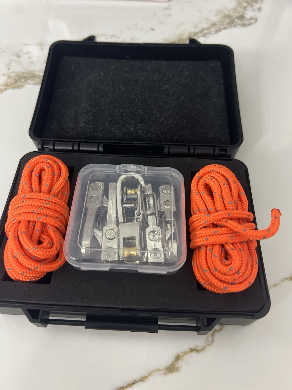 DIVTEG Rope Adjuster Kit 6 Metal Slides 2 Nylon Ropes Quick Tensioning Outdoor
