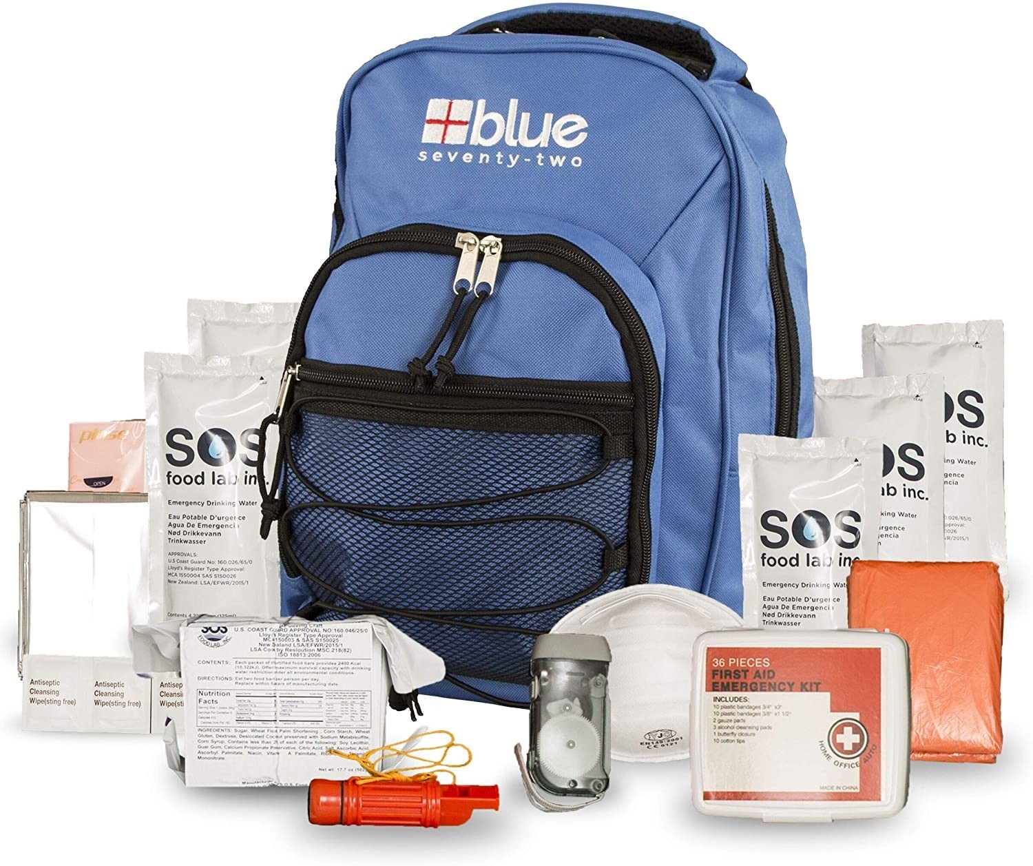 72-Hour Emergency Survival Backpack Kit for 1 Person | Wildfire, Earthquake, Hur