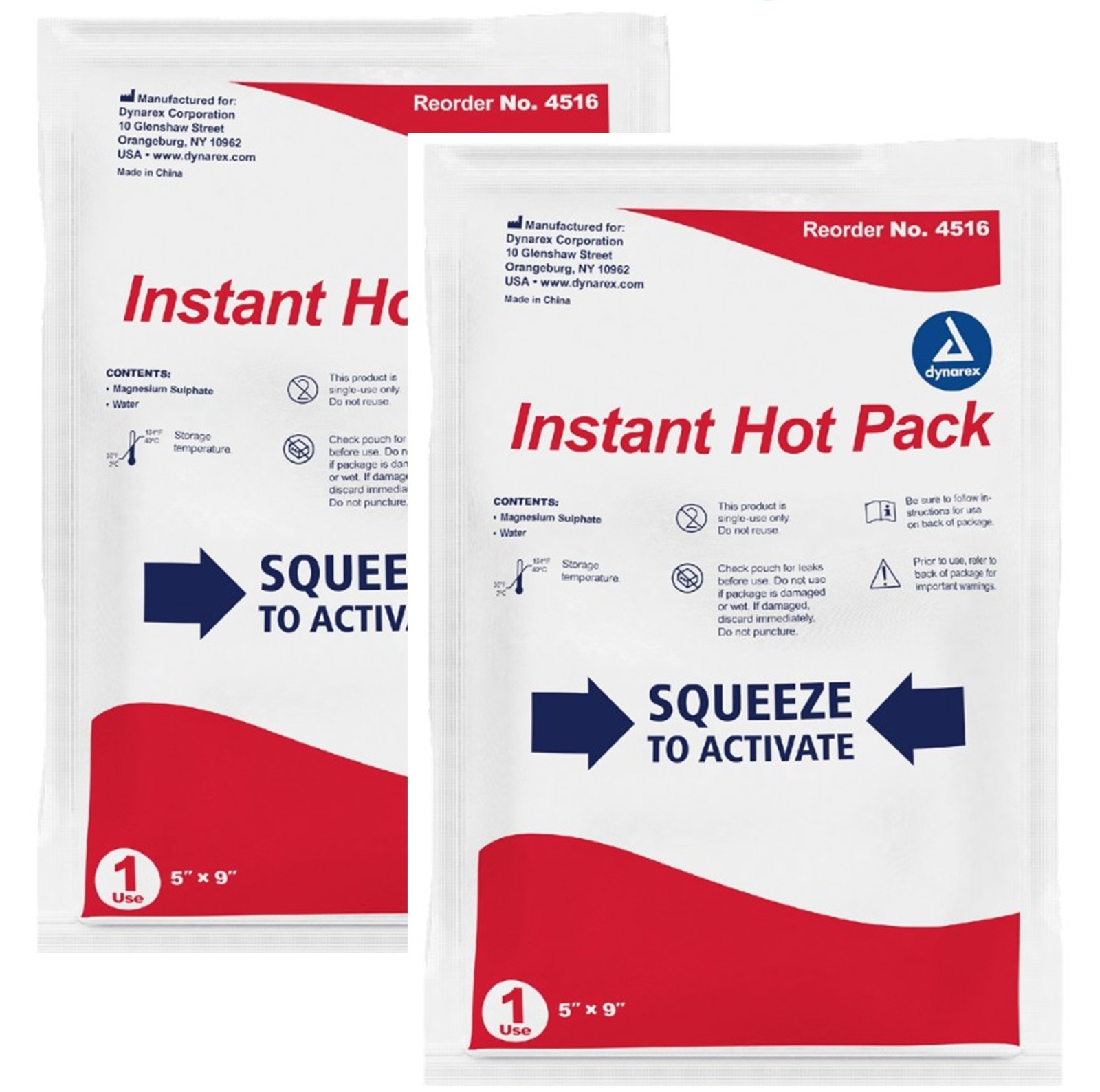 Dynarex Instant Hot Packs for Sports Emergency First Aid Kits Outdoor Adventures