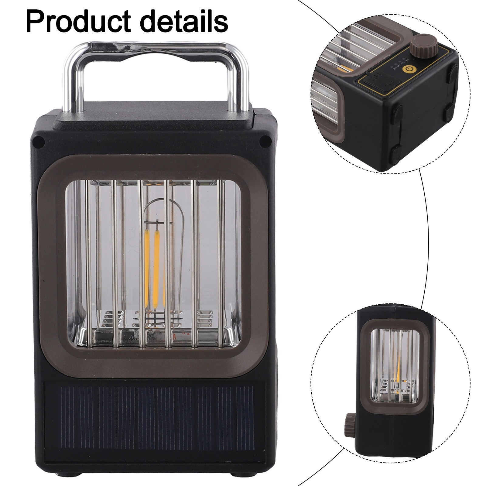 Sleek Design Solar Lamp Offering Convenient Charging Options for Outdoor Use