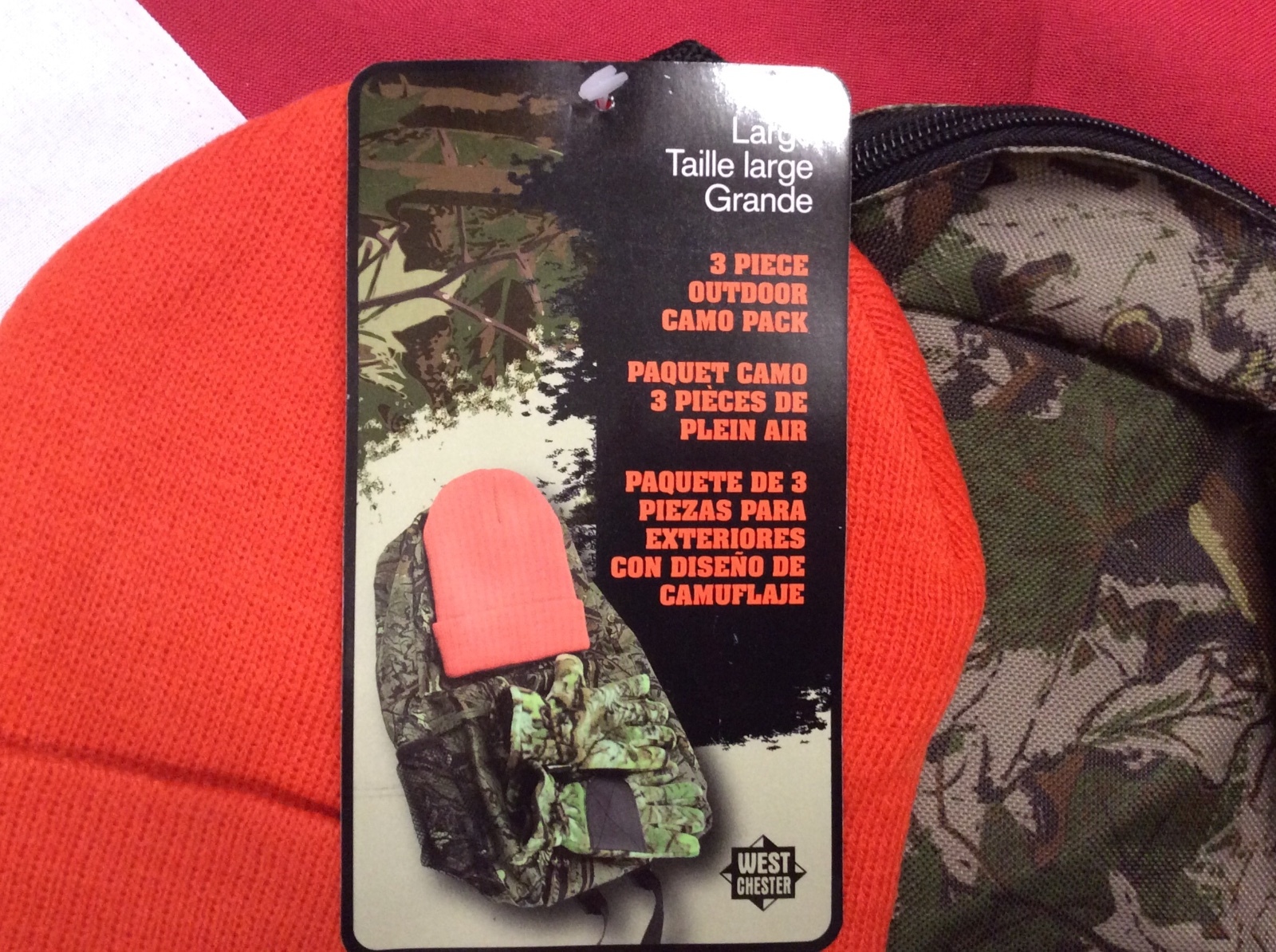 3pc outdoor camo backpack gloves beanie emergency hunting disaster kit survival
