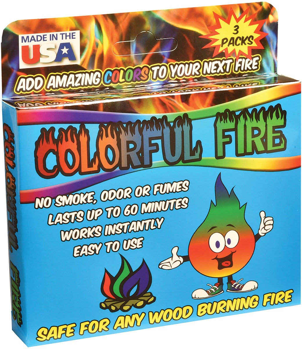Vibrant Colorful Fire 3-Pack Tinder for Bright, Odorless Flame Colors –