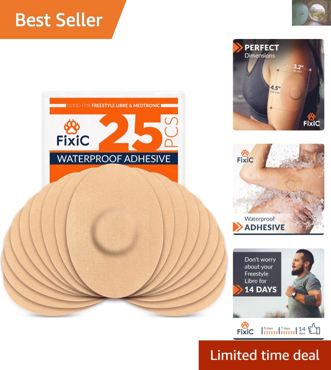 25 Count Waterproof Adhesive Patches for Libre Sensors – Hypoallergenic & Secure