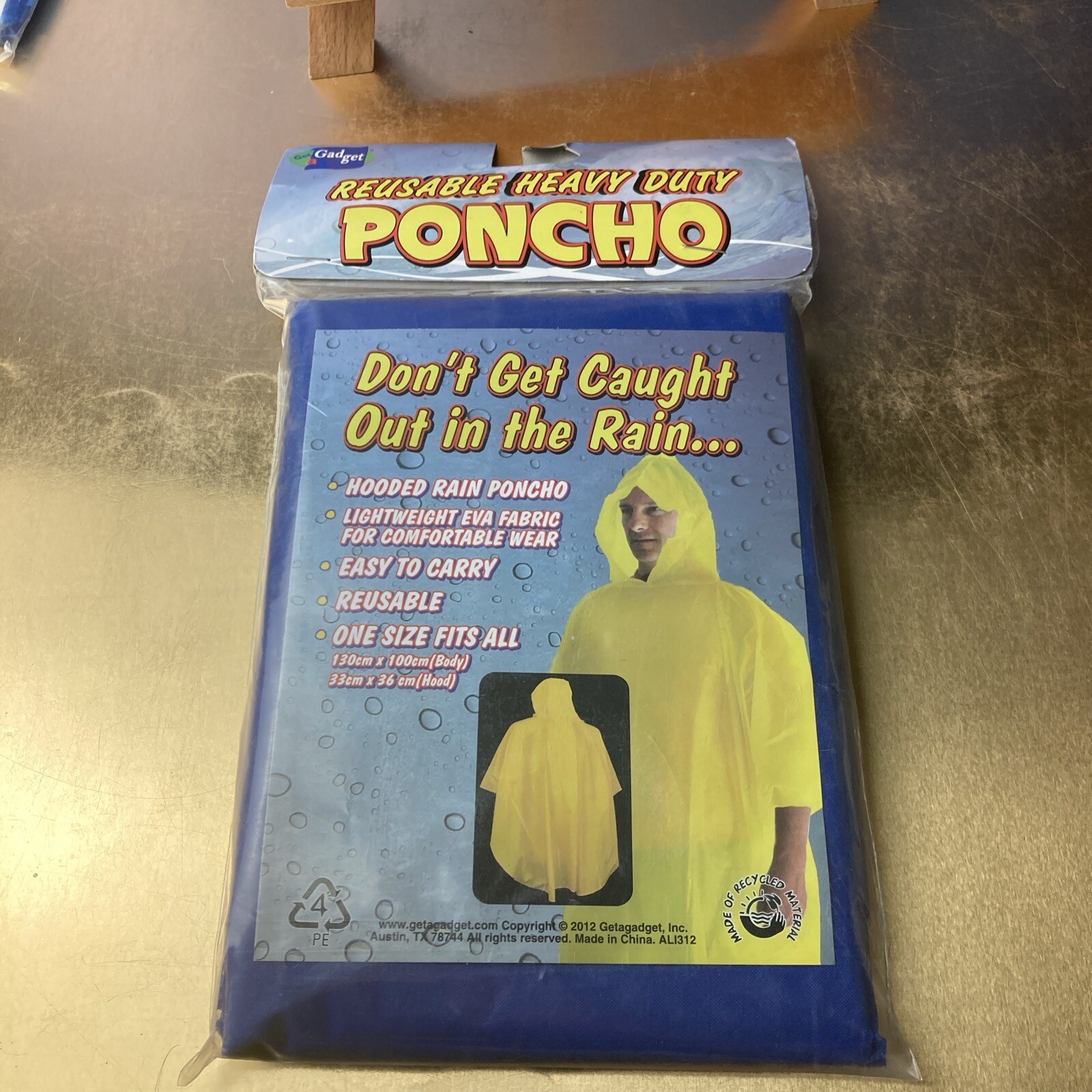 Blue COLEMAN Hooded Poncho~Universal Size~Plus 10 Emergency Ponchos + 1 Reusable