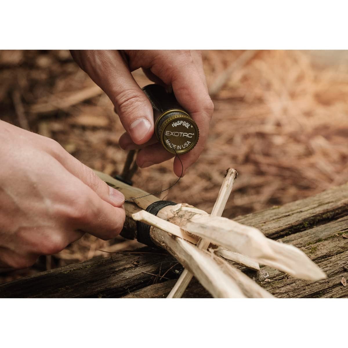 Lightweight Bushcraft Survival Repair Kit with FireCord Lanyard for First Aid, F