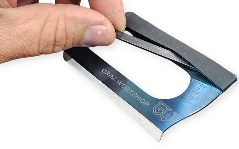 Grim Workshop Firefly Blade Card Knife 1095HC Blade Chisel Grind w/Ferro Rod USA