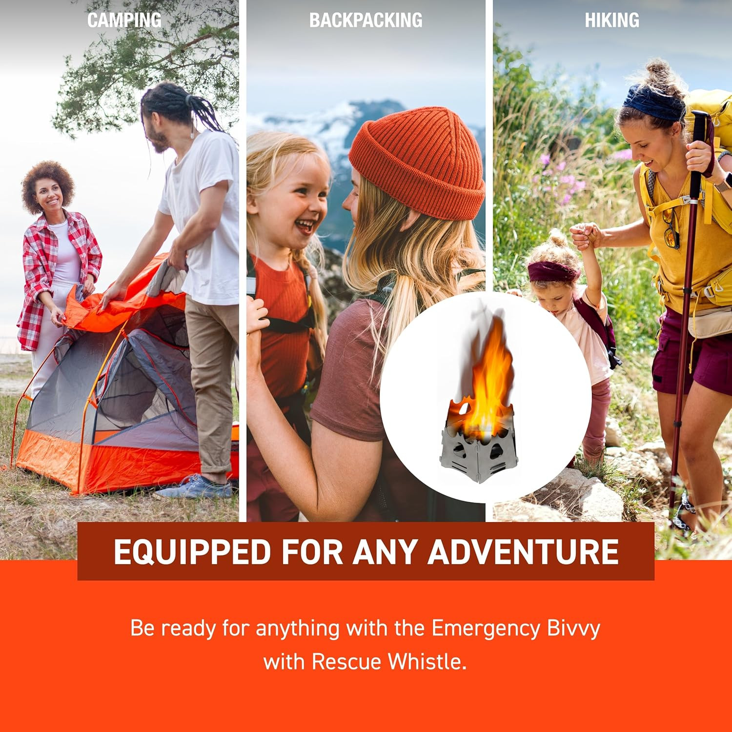 Survive Outdoors Longer 90% Emergency Bivvy – Comes with Survival Whistle & Tind