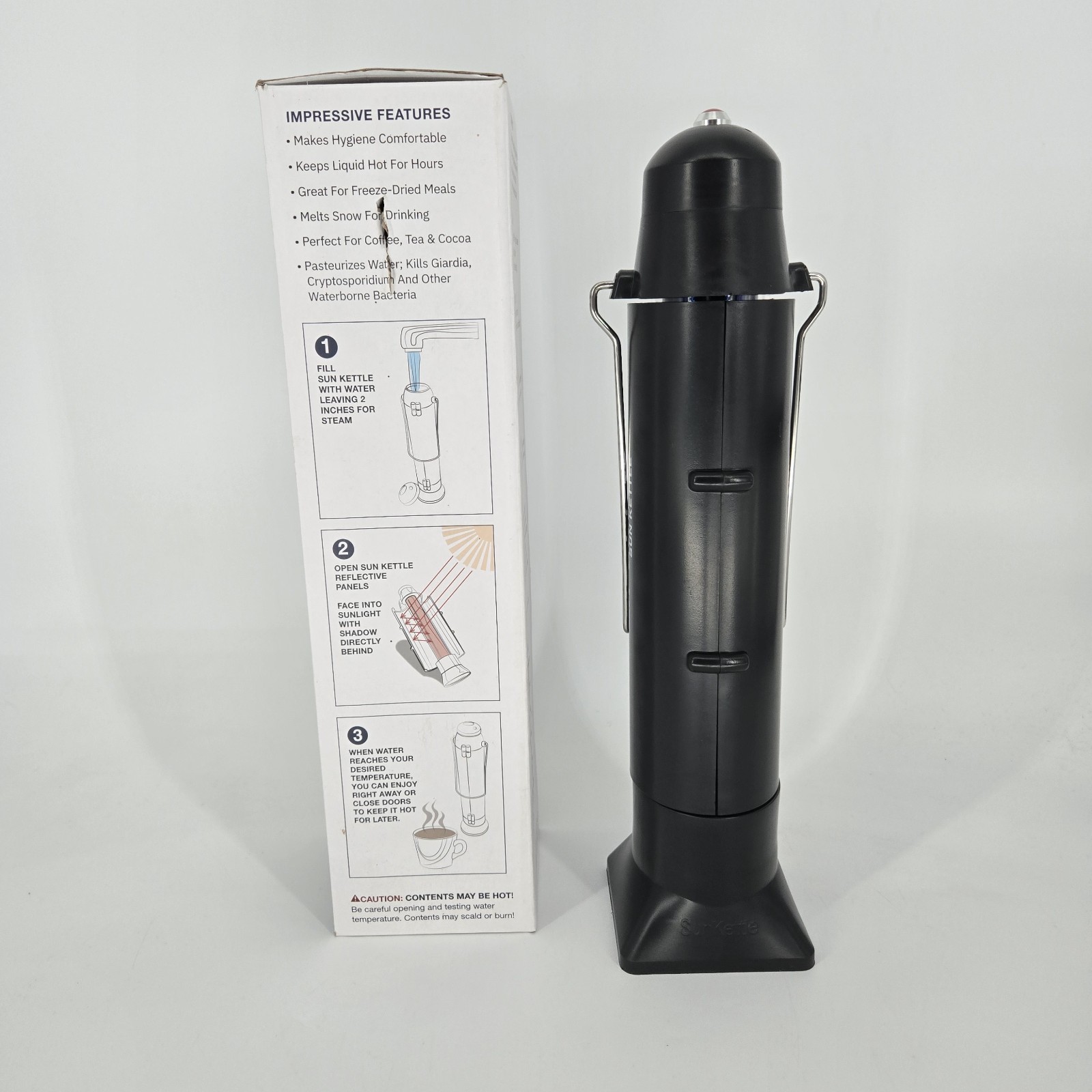 NEW 4Patriots Sun Kettle Rocket Solar Cooker Boil Water Heater Survival 16.9 oz