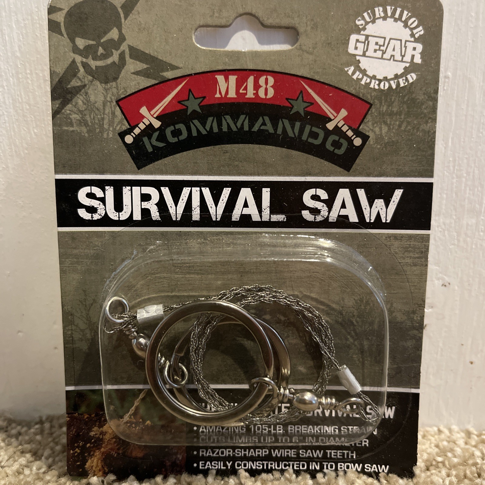 Survival Saw Outdoors Camping Hunting Emergency Gear – BONUS opened Saw Free
