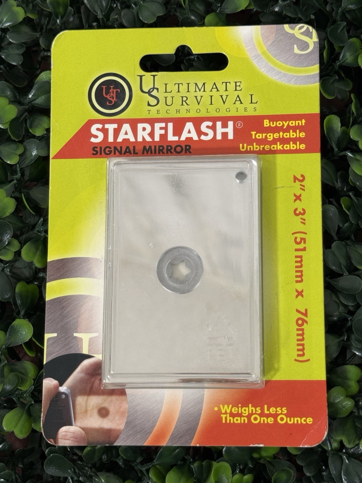 UST Starflash Micro Signal Mirror with Targeting Star Lightweight Compact