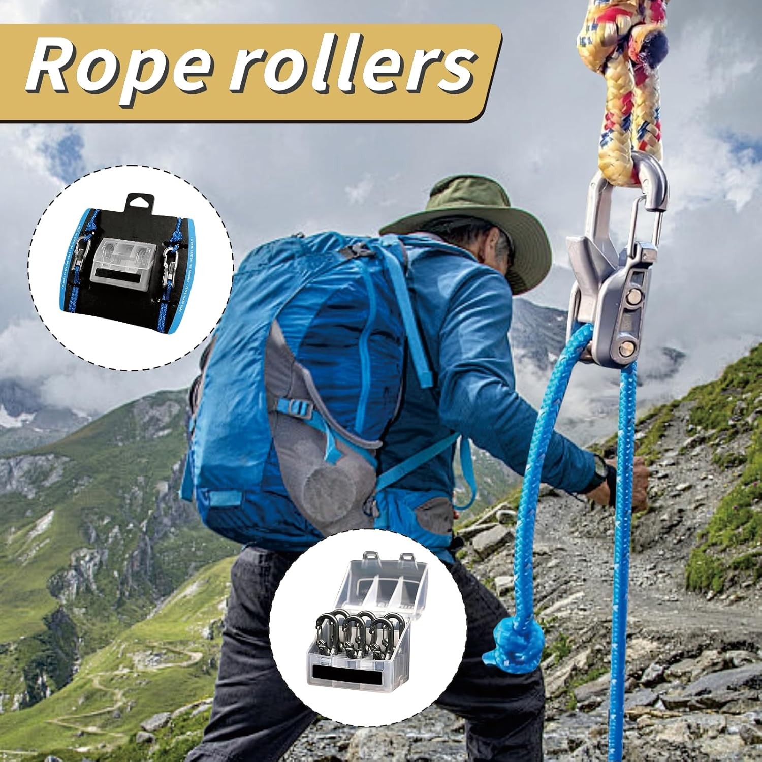 Outdoor Tensioner with Rope Roller Paracord – Cinching Tool for Camping, Hiking