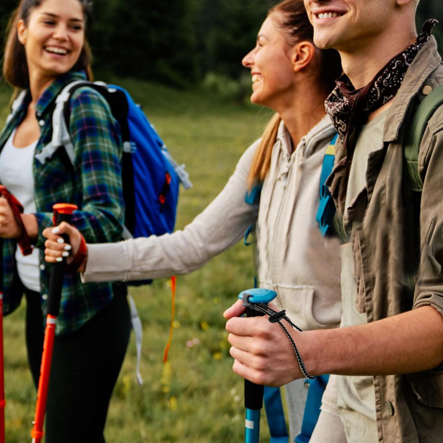 4Pcs Climbing Stick Holder, Hiking Trekking Pole Backpack Bungee Straps, Adjusta