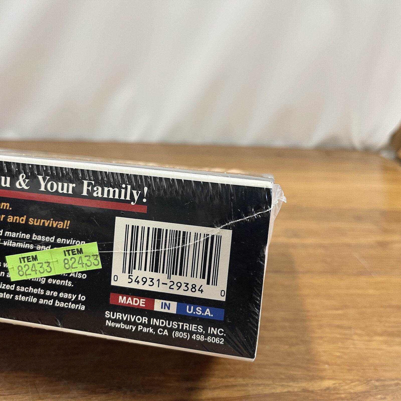 THE ARK Personal Care Survival Kit – Food Water Blanket First Aid NOS Sealed Box