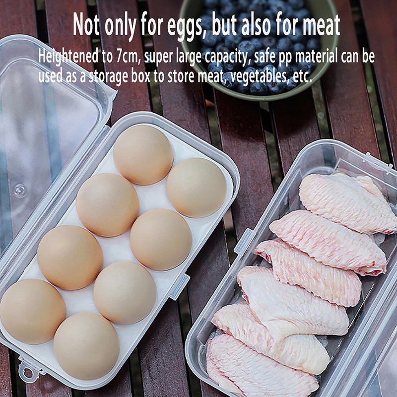 Egg Box 3/4/8 Grids Egg Holder Container For Outdoor Camping Picnic Eggs Box