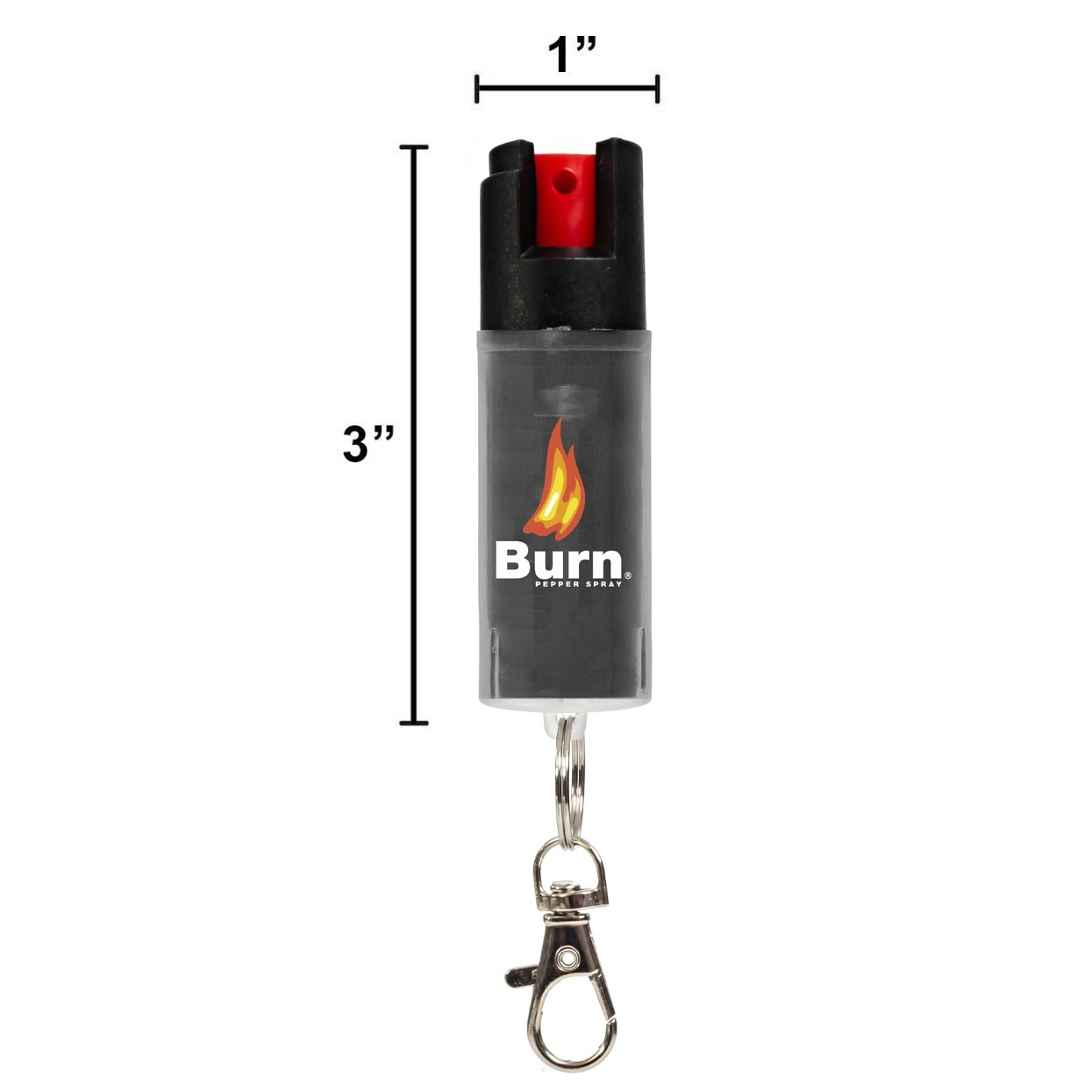 Burn Pepper Spray 1/2oz Self Defense Security Protection Keychain Black