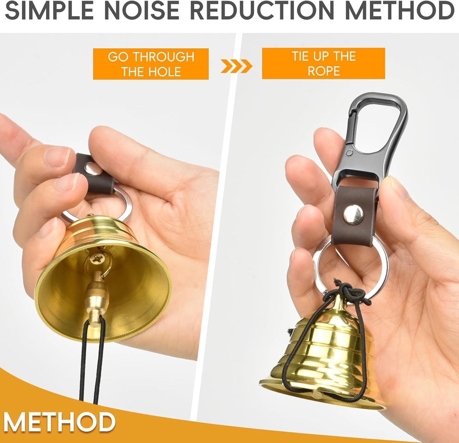 NedFoss Loud Bear Bell Set to Scare Bears, Hiking Essentials for Women, Emergenc