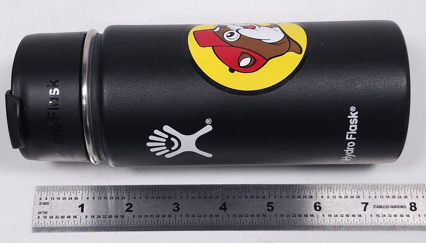Hydro Flask Water Bottle 16oz w Buc-ee’s Sticker Wide Mouth Insulated Tempshield