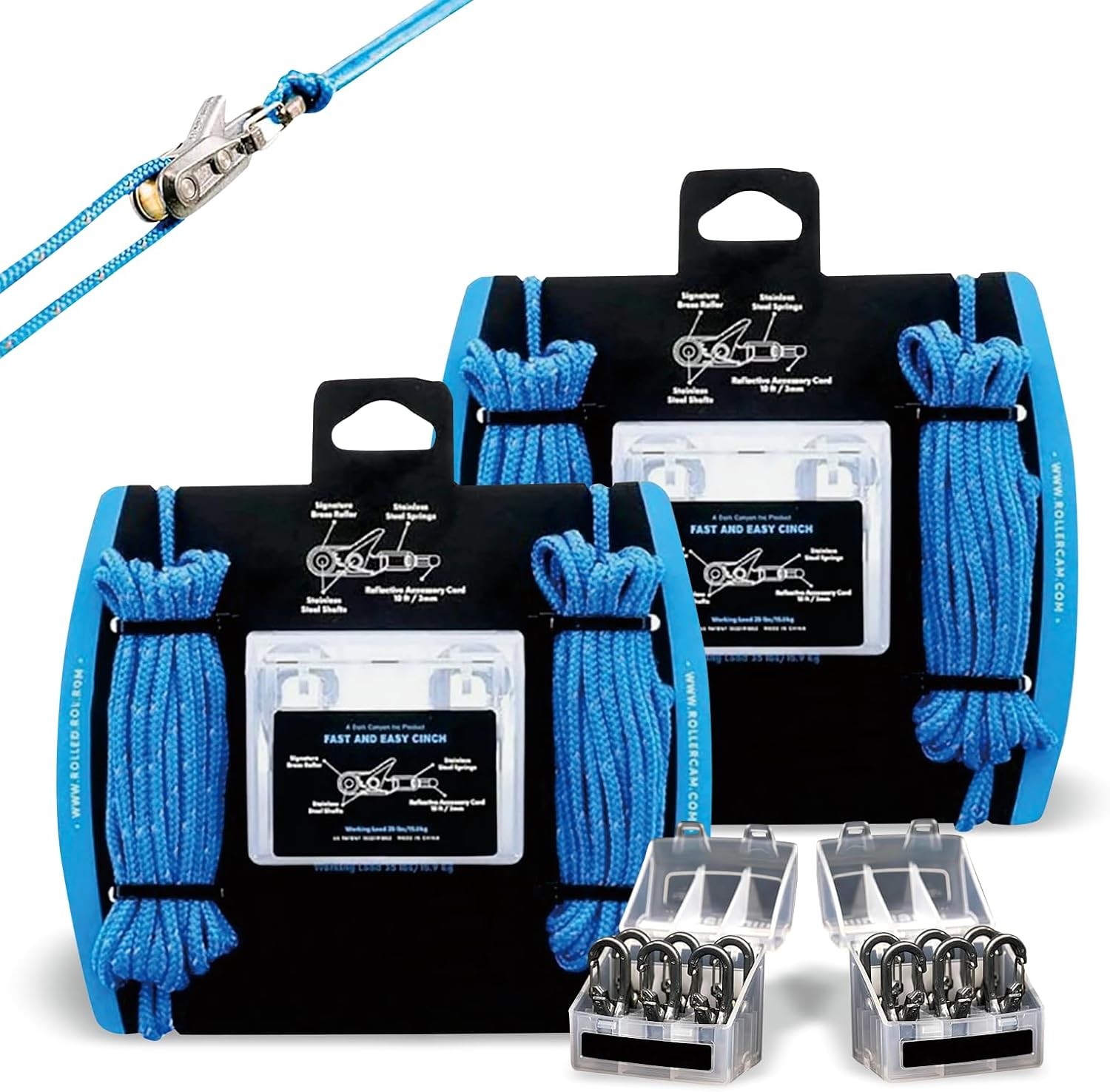 Outdoor Tensioner with Rope Roller Paracord – Cinching Tool for Camping, Hiking