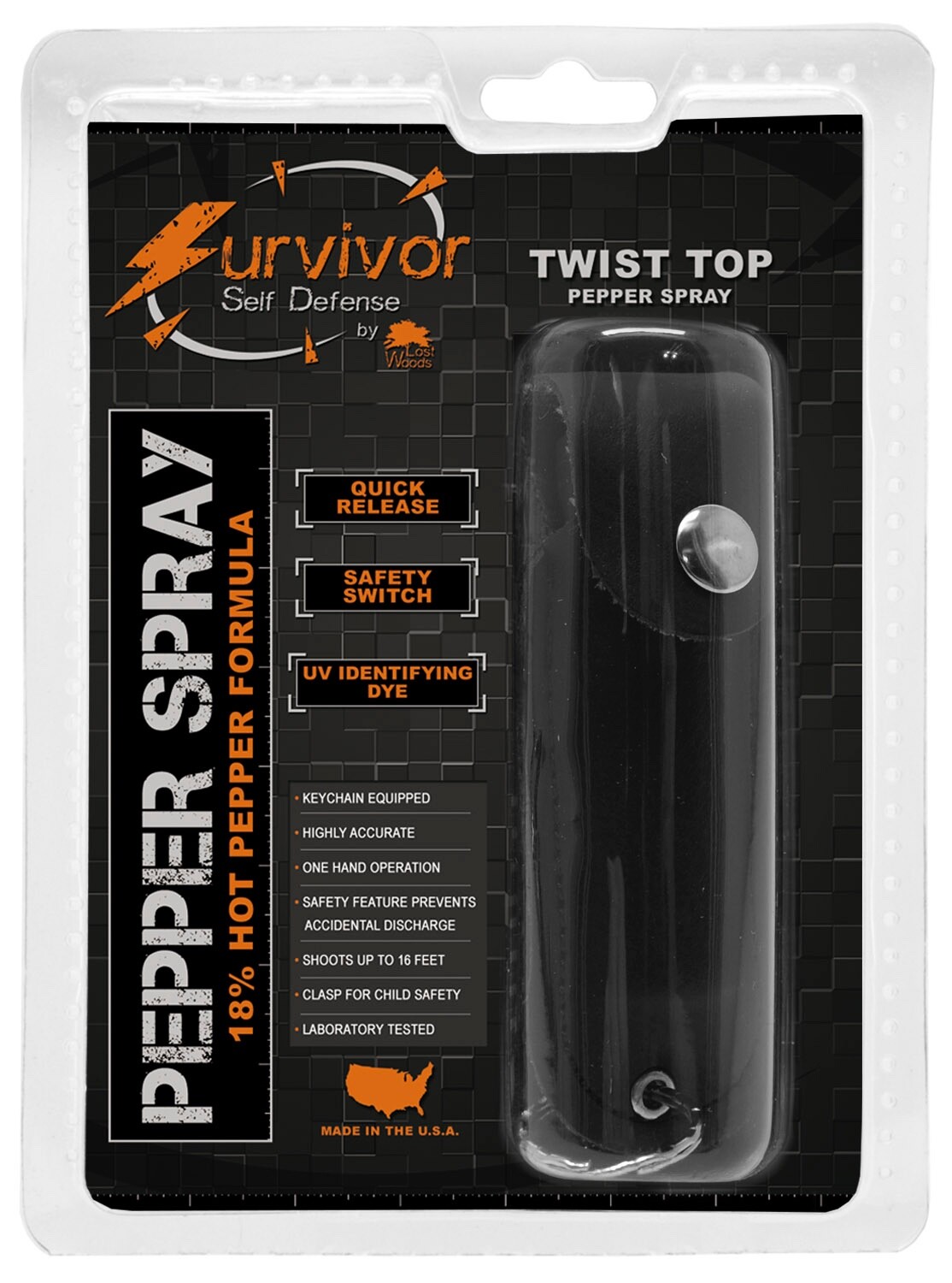 1/2 Ounce Survivor Pepper Spray Keychain